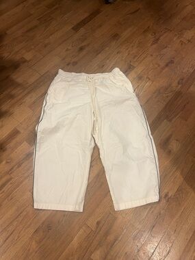 Women’s  Cream Track Pants with Side Stripe